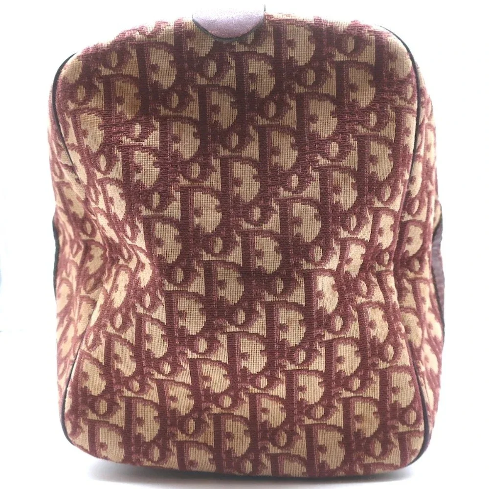 Vintage Christian Dior Trotter Boston Bag Burgundy Diorissimo Canvas - Picture 4 of 11